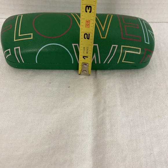 Flower Power Eyeglasses Sunglass Case by Drew Barrymore Green Multicolor Words - Picture 5 of 6